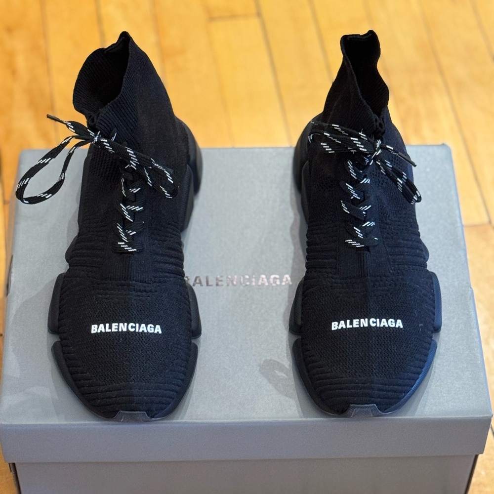 Balenciaga Black Knit Sneakers